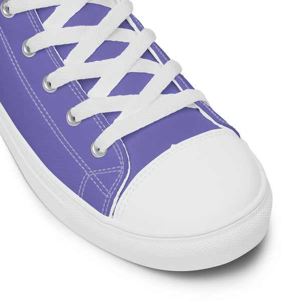 Violet Men's High Tops, Solid Color Men’s high top canvas shoes