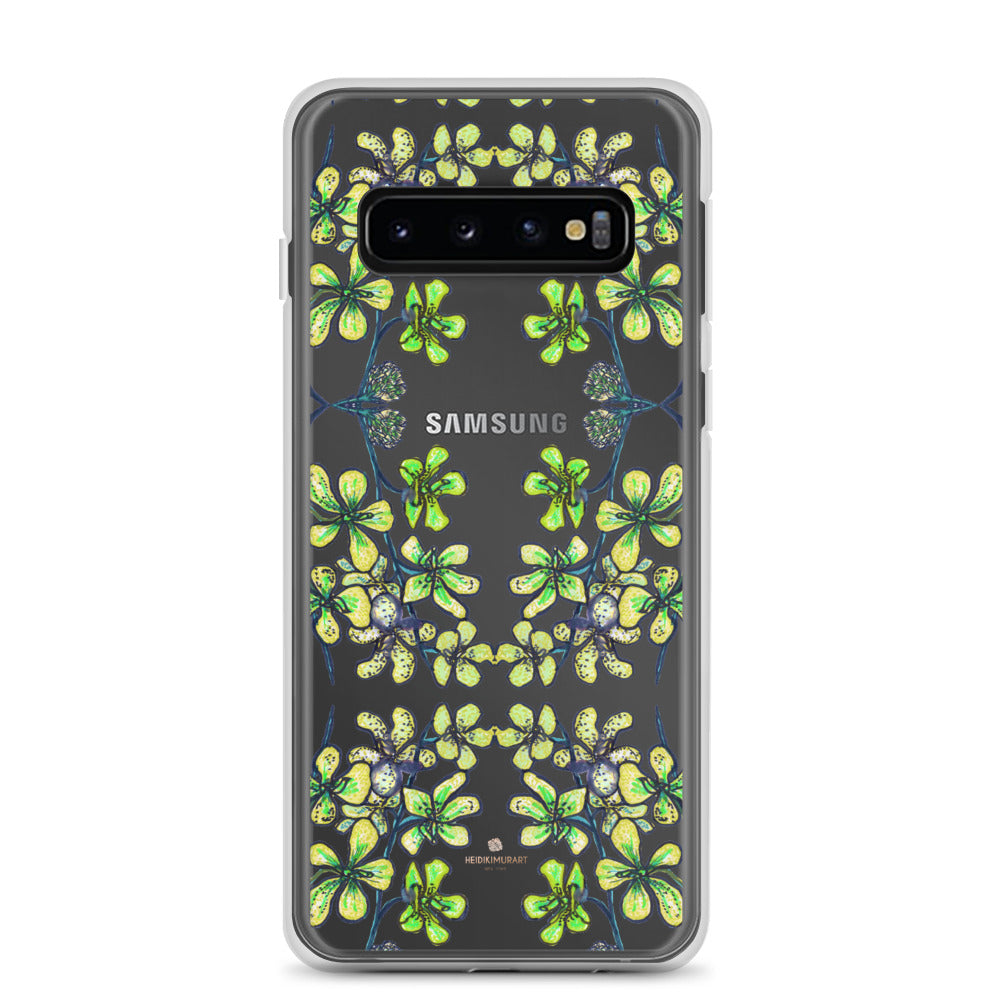 Yellow Orchid Samsung Case, Floral Print Phone Case-Printed in USA/EU-Heidi Kimura Art LLC-Samsung Galaxy S10-Heidi Kimura Art LLC