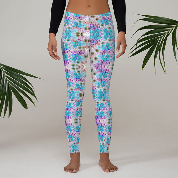 Floral Print Ladies Leggings-Heidikimurart Limited -Heidi Kimura Art LLC