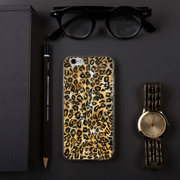 Brown Leopard Animal Print Stylish Tough BPA-Free Sleek iPhone Case- Made in USA-Phone Case-iPhone 6/6s-Heidi Kimura Art LLC