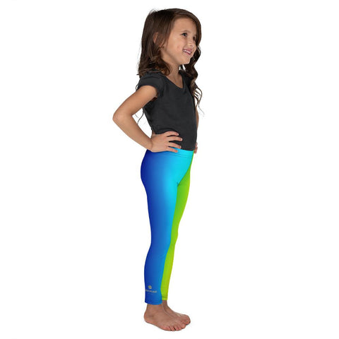 Vibrant Colorful Rainbow Ombre Print Premium Kid's Leggings- Made in USA/ EU-Kid's Leggings-Heidi Kimura Art LLC Vibrant Colorful Rainbow Girl's Tights, Cheerful Rainbow Ombre Print Designer Kid's Girl's Leggings Active Wear 38-40 UPF Fitness Workout Gym Wear Running Tights, Comfy Stretchy Pants (2T-7) Made in USA/EU, Girls' Leggings & Pants, Leggings For Girls, Designer Girls Leggings Tights, Leggings For Girl Child