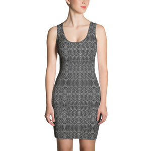 Grey Tiger Stripe Women's Dress, Animal Print Designer Sleeveless Dress-Made in USA/EU-Heidi Kimura Art LLC-XS-Heidi Kimura Art LLC