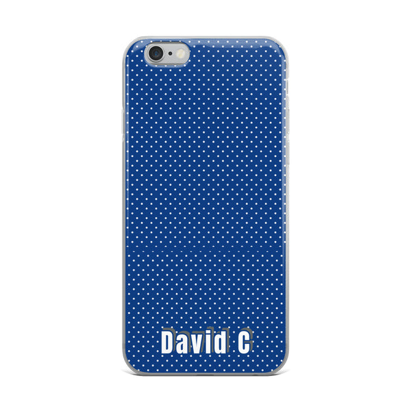 Blue Polka Dots Print Custom Names iPhone Case-Made in USA-Phone Case-iPhone 6 Plus/6s Plus-Heidi Kimura Art LLC