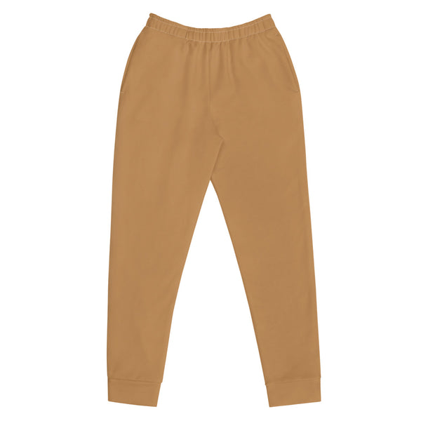 Tan Women's Joggers-Heidi Kimura Art LLC-XS-Heidi Kimura Art LLCTan Brown Yellow Women's Joggers, Solid Color Print Premium Printed Skinny Slit Fit Soft Women's Joggers Sweatpants -Made in EU (US Size: XS-3XL) Plus Size Available, Solid Coloured Women's Joggers, Soft Joggers Pants Womens, Brown Womens Joggers Casual Skinny Best Joggers