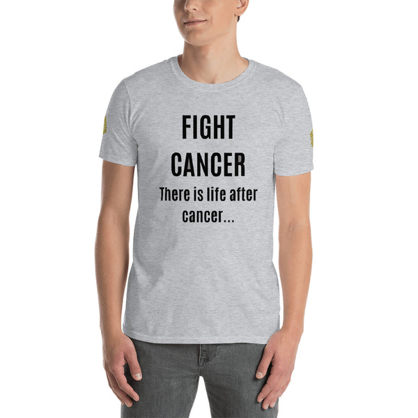 Fight Cancer Short-Sleeve 100% Ringspun Cotton Pre-shrunk Unisex T-Shirt-Unisex T-Shirt-Sport Grey-S-Heidi Kimura Art LLC