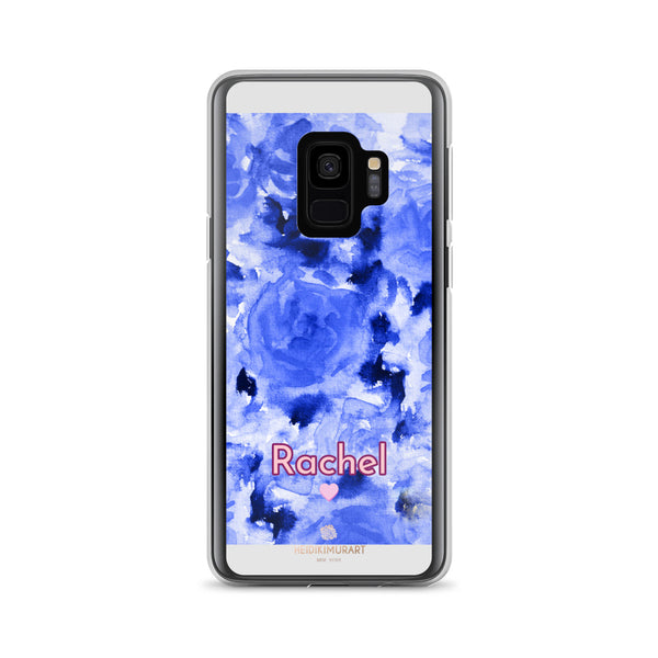 Personalized Blue Floral Samsung Case, Rose Flower Print Phone Case-Heidi Kimura Art LLC-Samsung Galaxy S9-Heidi Kimura Art LLC
