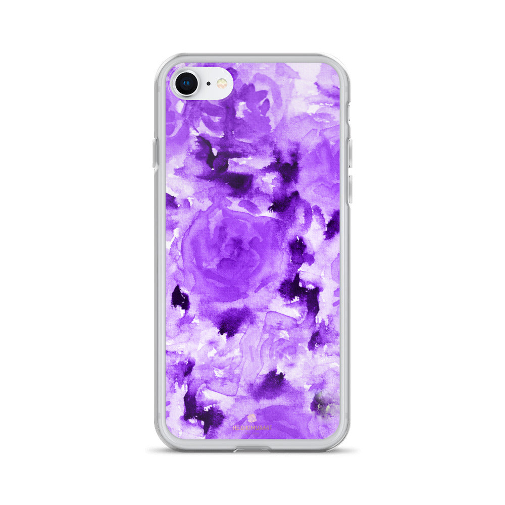Royal Purple Rose Floral, iPhone X | XS | XR | XS Max | 8 | 8+ | 7| 7+ |6/6S | 6+/6S+ Case- Made in USA-Phone Case-iPhone 7/8-Heidi Kimura Art LLC
