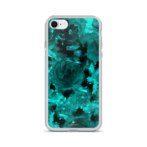 Coral Blue Rose Floral Watercolor, iPhone X | XS | XR | XS Max | 8 | 8+ | 7| 7+ |6/6S | 6+/6S+ Case- Made in USA-Phone Case-iPhone 7/8-Heidi Kimura Art LLC