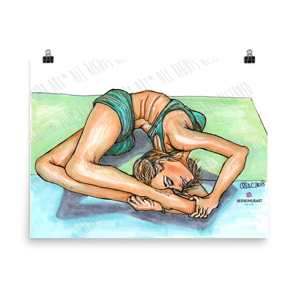 Midori Cool Bendy Yoga Pose Female Illustration Wall Art Poster - Made in USA/ Europe-Art Print-18×24-Heidi Kimura Art LLC