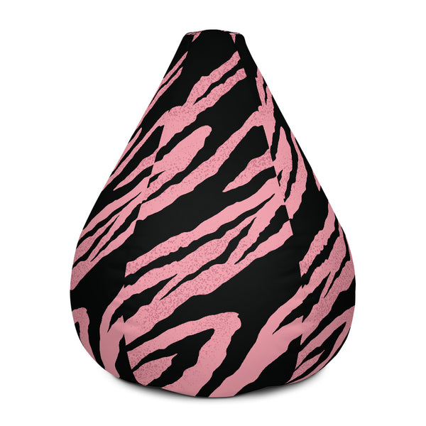 Pink Tiger Stripe Bean Bag Chair w/ filling-Made in EU-Heidi Kimura Art LLC-Heidi Kimura Art LLC