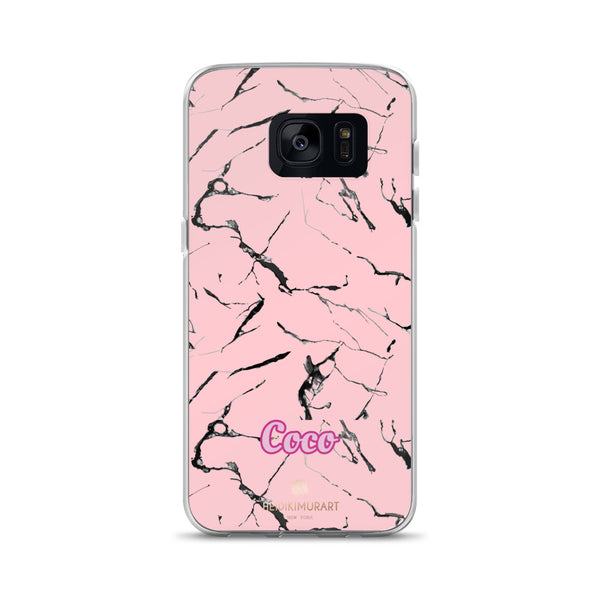 Pink Marble Personalized Samsung Case, Custom Name iPhone Case-Heidi Kimura Art LLC-Samsung Galaxy S7-Heidi Kimura Art LLC