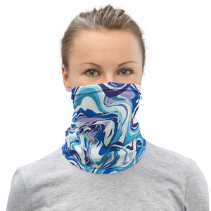 Blue Marble Neck Gaiter, Abstract Face Covering Masks Shield, Bandana-Made in USA/EU-Heidi Kimura Art LLC-Heidi Kimura Art LLCBlue Marble Neck Gaiter, Abstract Face Mask Shield, Luxury Premium Quality Cool And Cute One-Size Reusable Washable Scarf Headband Bandana - Made in USA/EU, Face Neck Warmers, Non-Medical Breathable Face Covers, Neck Gaiters 