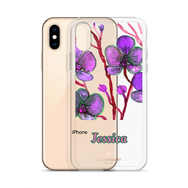 Orchid Custom Name iPhone Case, Personalized Floral Phone Case-Heidi Kimura Art LLC-Heidi Kimura Art LLC