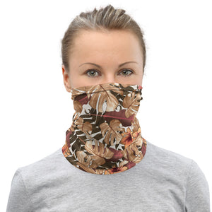 Fall Tropical Print Neck Gaiter, Unisex Bandana, Face Covering Shield Mask-Made in USA/EU-Heidi Kimura Art LLC-Heidi Kimura Art LLCFall Tropical Print Neck Gaiter, Palm Leaf Print Face Mask Shield, Luxury Premium Quality Cool And Cute One-Size Reusable Washable Scarf Headband Bandana - Made in USA/EU, Face Neck Warmers, Non-Medical Breathable Face Covers, Neck Gaiters  