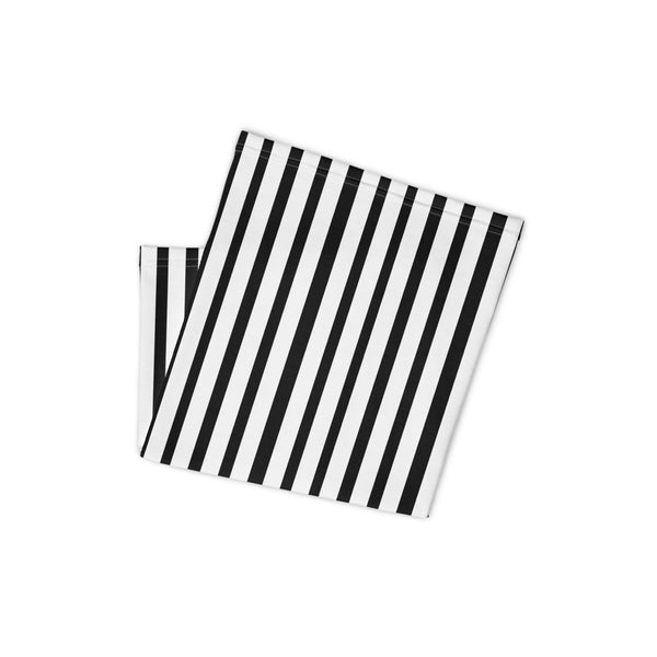 Black Stripes Vertical Face Mask Cover Shield, Reusable Washable Bandana-Made in USA/EU-Heidi Kimura Art LLC-Heidi Kimura Art LLC