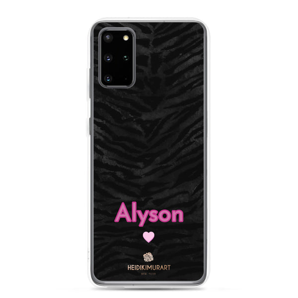 Custom Name Tiger Striped Phone Case, Personalized Animal Print Samsung Case-Heidi Kimura Art LLC-Samsung Galaxy S20 Plus-Heidi Kimura Art LLC