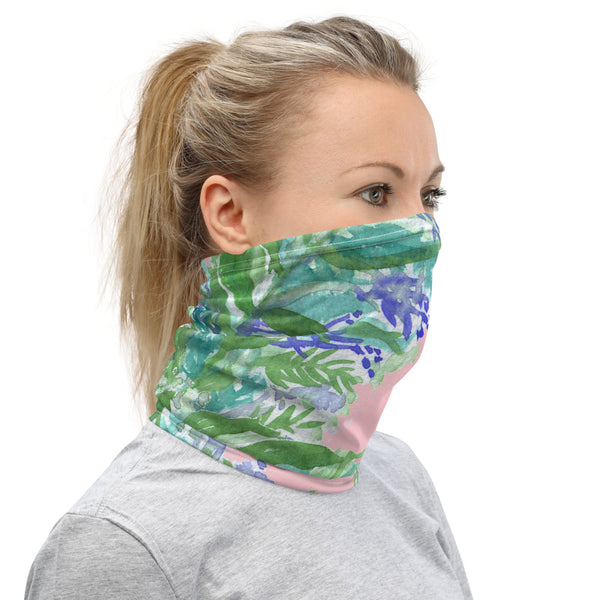 Pink Lavender Neck Gaiter, Floral Print Bandana Face Covering-Made in USA/EU-Heidi Kimura Art LLC-Heidi Kimura Art LLCPink Lavender Neck Gaiter, Floral Print Soft Elegant Luxury Premium Quality Cool And Cute One-Size Reusable Washable Scarf Headband Bandana - Made in USA/EU, Face Neck Warmers, Non-Medical Breathable Face Covers, Neck Gaiters For Women