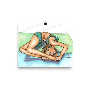 Midori Cool Bendy Yoga Pose Female Illustration Wall Art Poster - Made in USA/ Europe-Art Print-8×10-Heidi Kimura Art LLC