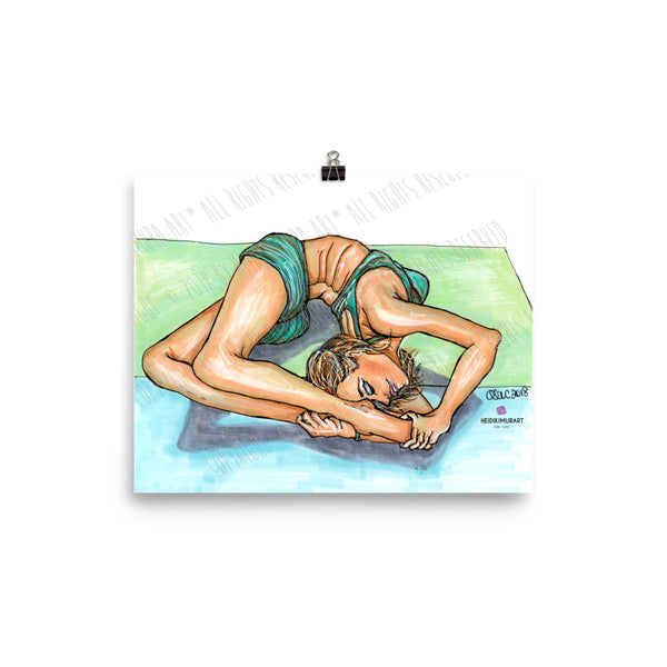 Midori Cool Bendy Yoga Pose Female Illustration Wall Art Poster - Made in USA/ Europe-Art Print-8×10-Heidi Kimura Art LLC