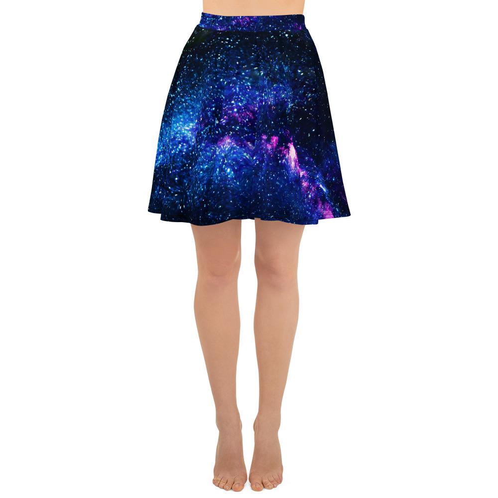 Purple Galaxy Cosmos Space Print Women's Skater Skirt- Made in USA/EU (US Size: XS-3XL)-Skater Skirt-XS-Heidi Kimura Art LLC Purple Galaxy Skater Skirt, Purple Galaxy Cosmos Space Print Alluring Print High-Waisted Women's Skater Skirt, Plus Size Available - Made in USA/EU (US Size: XS-3XL), Galaxy Print Skater Skirt, Galaxy Skirt, Cosmos & Space Print Skater Skirt, Galaxy Skirt Plus Size