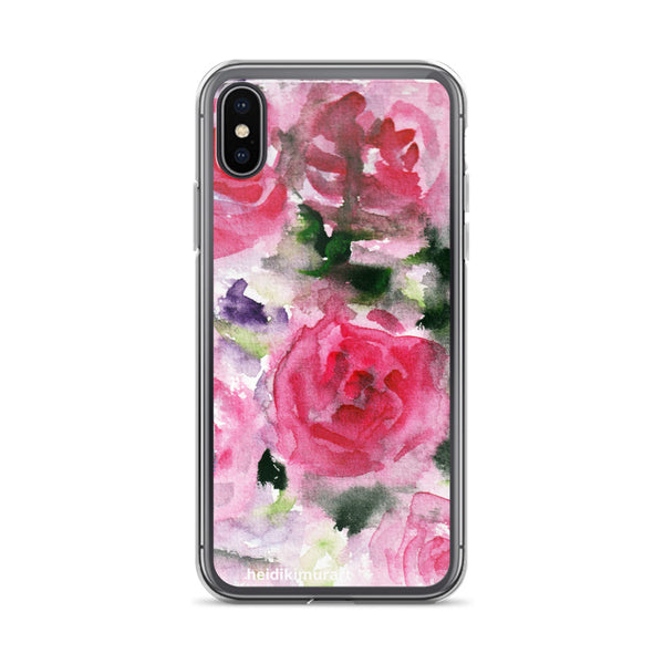 Pink French Rose Bouquet, iPhone X | XS | XR | XS Max | 8 | 8+ | 7| 7+ |6/6S | 6+/6S+ Case- Made in USA-Phone Cases-iPhone X-Heidi Kimura Art LLC