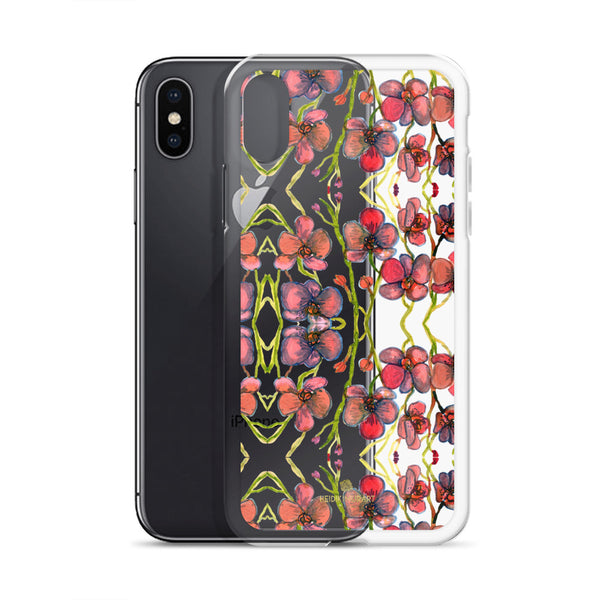 Red Orchids Print iPhone Case, Floral Orchid Phone Cases-Printed in USA/EU-Heidi Kimura Art LLC-Heidi Kimura Art LLC