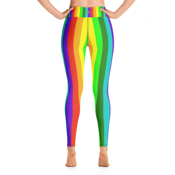 Women's Rainbow Gay Pride Parade Costume Active Fitted Leggings Sports Yoga Pants-legging-Heidi Kimura Art LLC