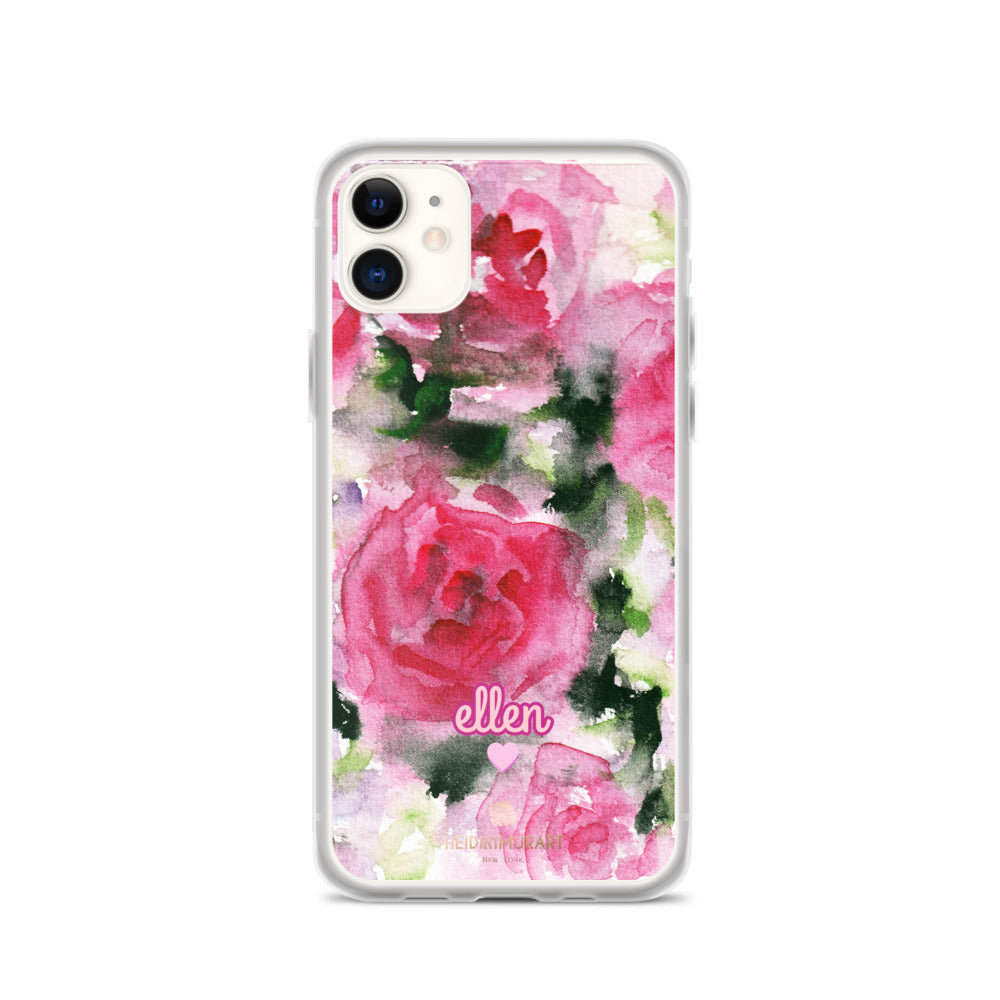 Pink Rose Personalized iPhone Case, Custom Case Phone Case-Heidi Kimura Art LLC-iPhone 11-Heidi Kimura Art LLC