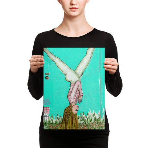 Meditative Women's Inverted Yoga Pose Canvas Art Print - Made in USA-Art Print-Heidi Kimura Art LLC