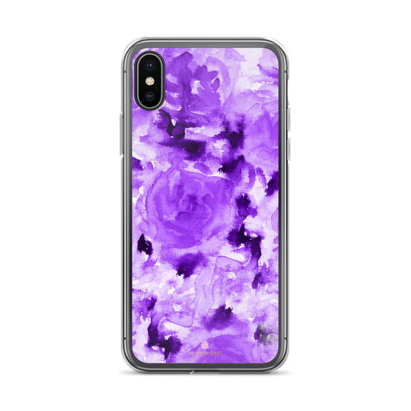 Royal Purple Rose Floral, iPhone X | XS | XR | XS Max | 8 | 8+ | 7| 7+ |6/6S | 6+/6S+ Case- Made in USA-Phone Case-iPhone X-Heidi Kimura Art LLC