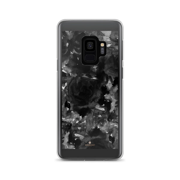Black Floral Rose Samsung Case, Abstract Watercolor Phone Case-Heidi Kimura Art LLC-Samsung Galaxy S9-Heidi Kimura Art LLC