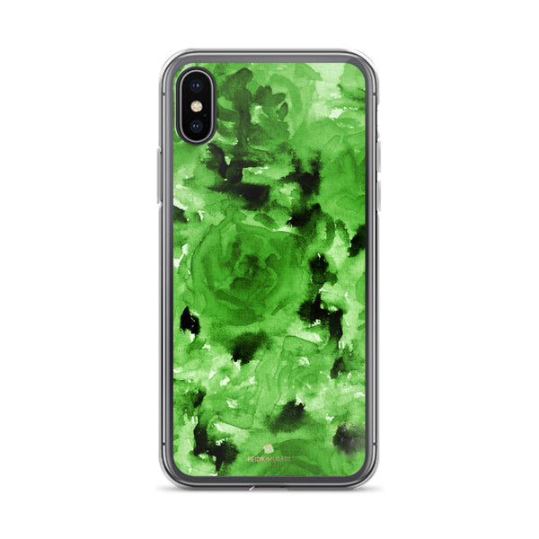 Emerald Green Floral Rose, iPhone X | XS | XR | XS Max | 8 | 8+ | 7| 7+ |6/6S | 6+/6S+ Case- Made in USA-Phone Case-iPhone X-Heidi Kimura Art LLC