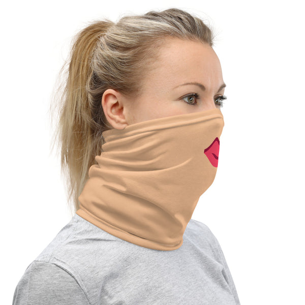 Red Sexy Lips Face Mask, Washable Reusable Funny Neck Gaiter-Heidi Kimura Art LLC-Heidi Kimura Art LLC