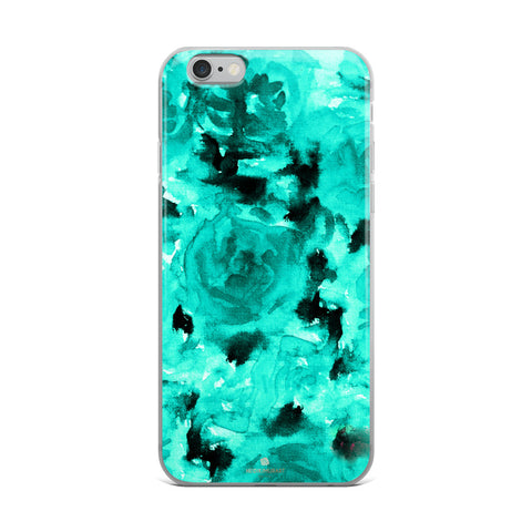 Teal Blue Rose Floral, iPhone X | XS | XR | XS Max | 8 | 8+ | 7| 7+ |6/6S | 6+/6S+ Case- Made in USA-Phone Case-iPhone 6 Plus/6s Plus-Heidi Kimura Art LLC