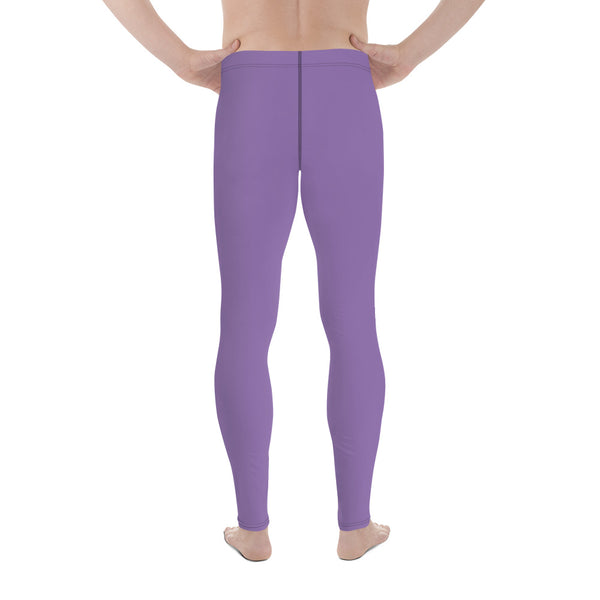 Purple Solid Color Premium Designer Men's Leggings Men Tights Pants -Made in USA/EU-Men's Leggings-Heidi Kimura Art LLC Purple Solid Color Meggings, Solid Color Modern Minimalist Colorful Print Men's Skinny Compression Tights Meggings Leggings-Made in USA/EU/MX (US Size: XS-3XL)