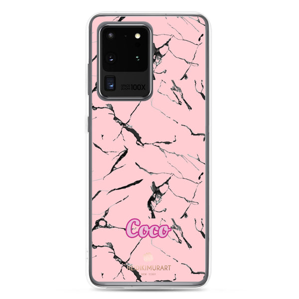 Pink Marble Personalized Samsung Case, Custom Name iPhone Case-Heidi Kimura Art LLC-Samsung Galaxy S20 Ultra-Heidi Kimura Art LLC