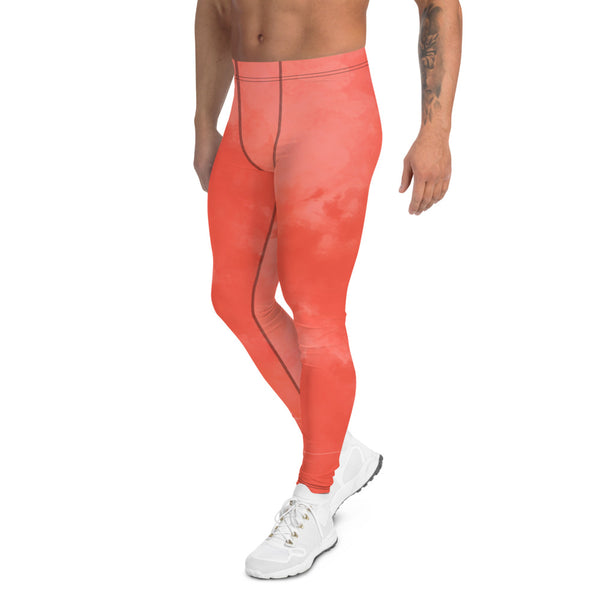 Coral Pink Abstract Men's Leggings, Modern Premium Meggings Tights-Heidikimurart Limited -Heidi Kimura Art LLC Coral Pink Abstract Men's Leggings, Best Premium Luxury Abstract Colorful Sexy Meggings Men's Workout Gym Tights Leggings, Men's Compression Tights Pants - Made in USA/ EU/MX (US Size: XS-3XL) Costume Party Leggings, Rave Party Meggings