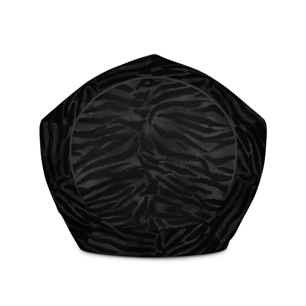 Luxury Black Tiger Striped Animal Print Water Resistant Polyester Bean Sofa Bag-Bean Bag-Heidi Kimura Art LLC
