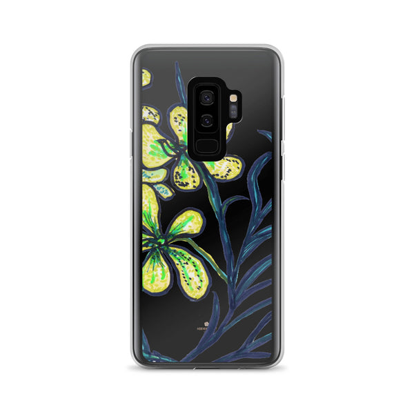 Yellow Orchid Samsung Case, Floral Print Phone Case-Printed in USA/EU-Heidi Kimura Art LLC-Samsung Galaxy S9+-Heidi Kimura Art LLC