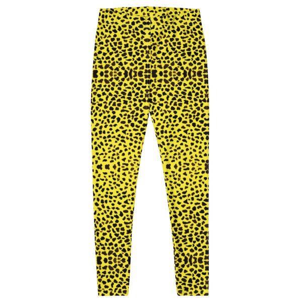 Yellow Cheetah Print Women's Leggings-Heidikimurart Limited -Heidi Kimura Art LLC