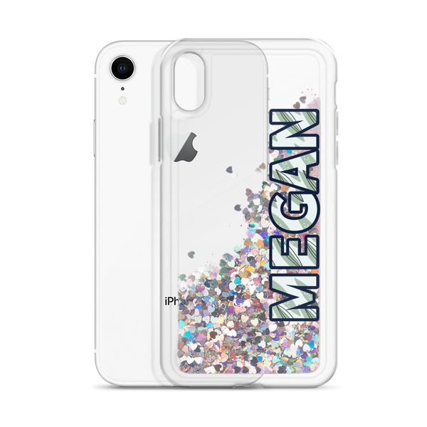 Personalized Liquid Glitter Phone Case, Best Custom Name iPhone Case-Heidi Kimura Art LLC-Pink-iPhone XR-Heidi Kimura Art LLC