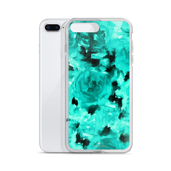 Teal Blue Rose Floral, iPhone X | XS | XR | XS Max | 8 | 8+ | 7| 7+ |6/6S | 6+/6S+ Case- Made in USA-Phone Case-Heidi Kimura Art LLC
