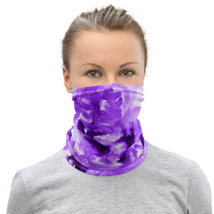 Purple Floral Neck Gaiter, Abstract Bandana Face Covering Mask-Made in USA/EU-Heidi Kimura Art LLC-Heidi Kimura Art LLCPurple Floral Neck Gaiter, Abstract Washable Luxury Premium Quality Cool And Cute One-Size Reusable Washable Scarf Headband Bandana - Made in USA/EU, Face Neck Warmers, Non-Medical Breathable Face Covers, Neck Gaiters  