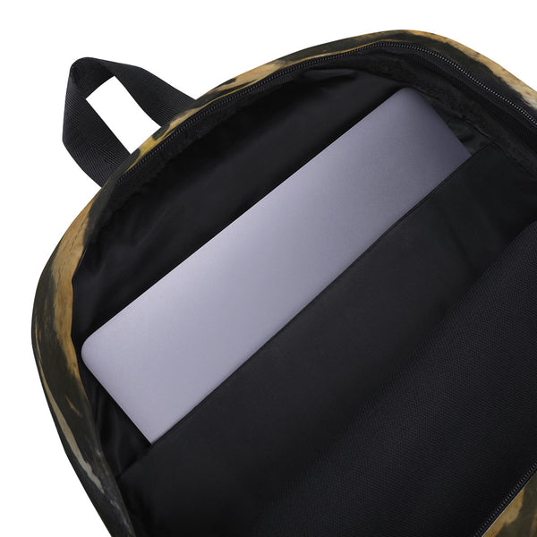 Tiger Striped Print Laptop Backpack, Animal Print Medium Size Travel Bag-Made in USA/EU-Backpack-Heidi Kimura Art LLC