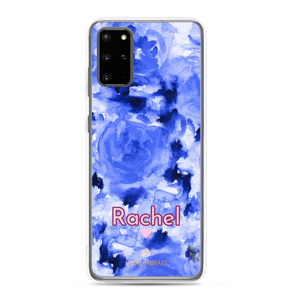 Personalized Blue Floral Samsung Case, Rose Flower Print Phone Case-Heidi Kimura Art LLC-Samsung Galaxy S20 Plus-Heidi Kimura Art LLC