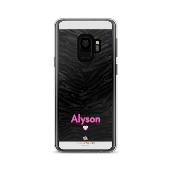 Custom Name Tiger Striped Phone Case, Personalized Animal Print Samsung Case-Heidi Kimura Art LLC-Samsung Galaxy S9-Heidi Kimura Art LLC