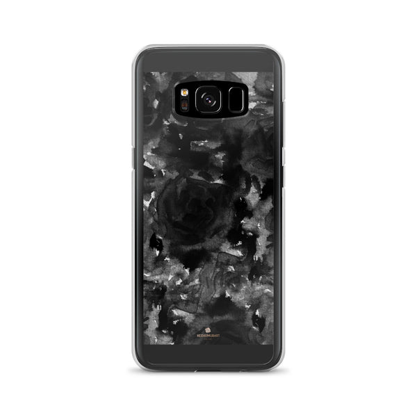 Black Floral Rose Samsung Case, Abstract Watercolor Phone Case-Heidi Kimura Art LLC-Samsung Galaxy S8-Heidi Kimura Art LLC