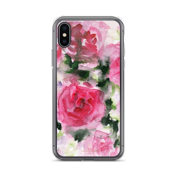 Pink Rose Floral Watercolor, iPhone X | XS | XR | XS Max | 8 | 8+ | 7| 7+ |6/6S | 6+/6S+ Case- Made in USA-Phone Case-iPhone X-Heidi Kimura Art LLC