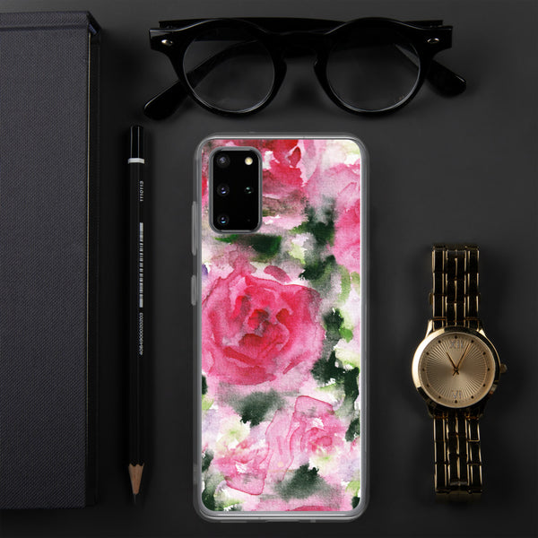 Pink Rose Floral Print Samsung Case, Flower BPA Free Phone Case-Printed in USA/EU-Heidi Kimura Art LLC-Samsung Galaxy S20 Plus-Heidi Kimura Art LLC