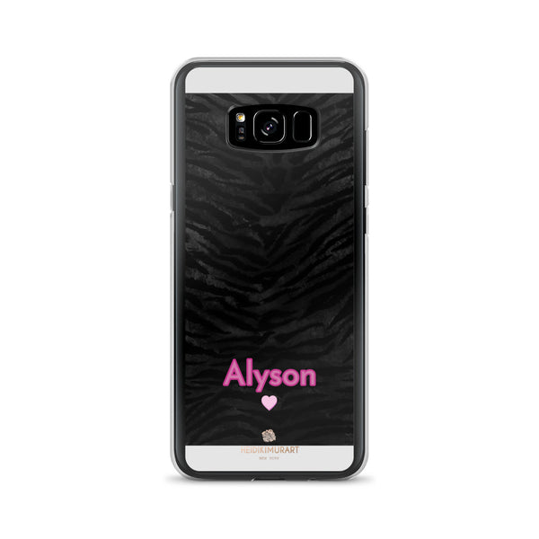Custom Name Tiger Striped Phone Case, Personalized Animal Print Samsung Case-Heidi Kimura Art LLC-Samsung Galaxy S8+-Heidi Kimura Art LLC